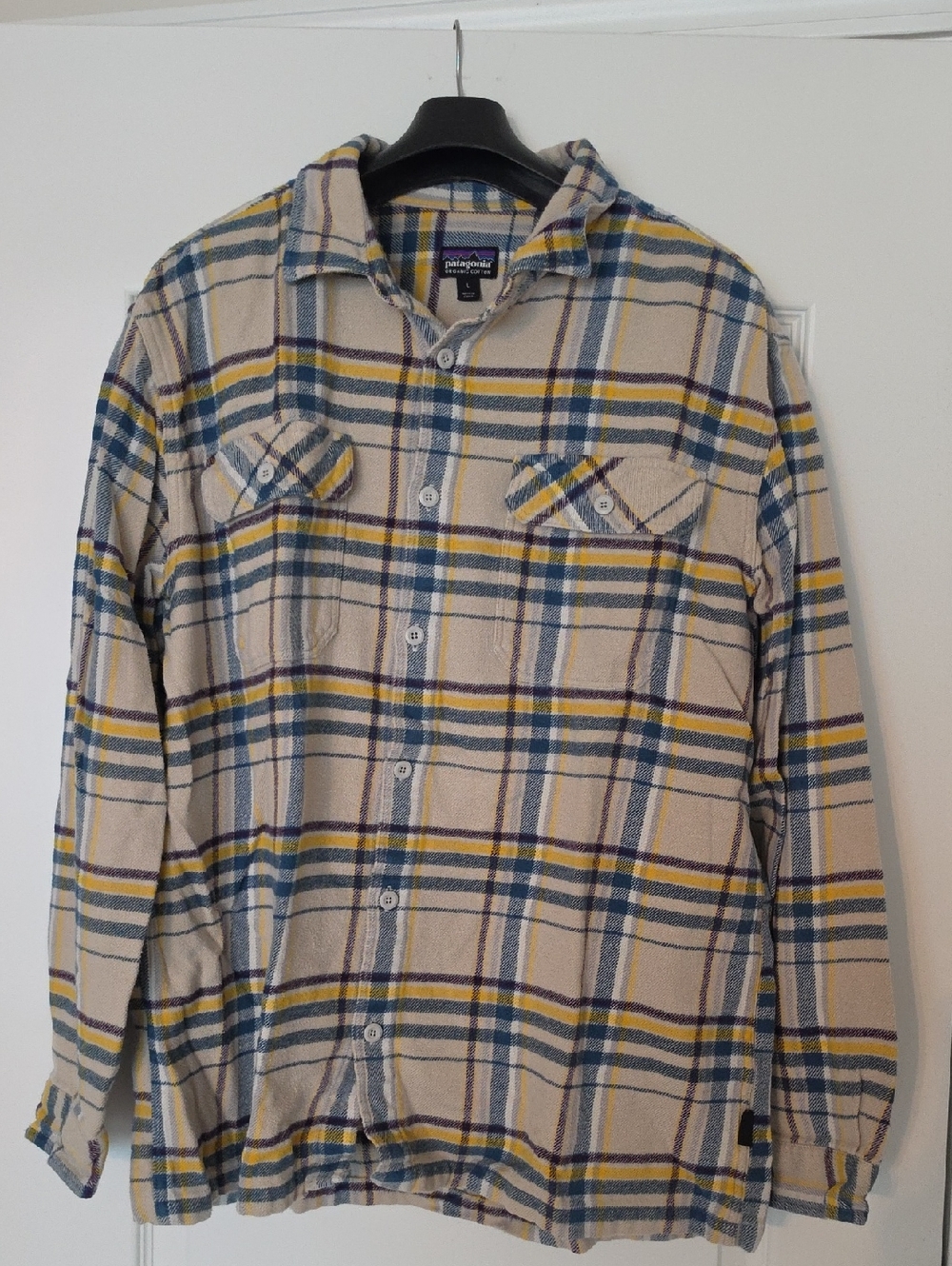 Patagonia Plaid Shirt in Cream, Blue & Yellow